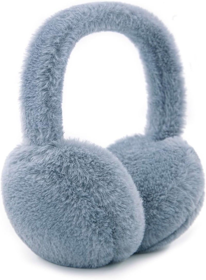YATANAM Women Ear Muffs Winter Girls White Earmuffs Fuzzy Kids Black Ear Muff Cute Fluffy Ear Warmers Foldable Ear Covers Boy - Image 1